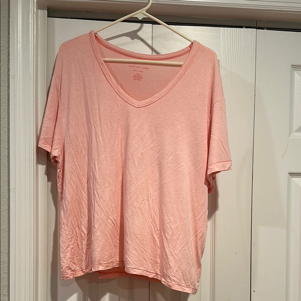 American Eagle Outfitters Pink Relaxed Short Sleeve Tee
